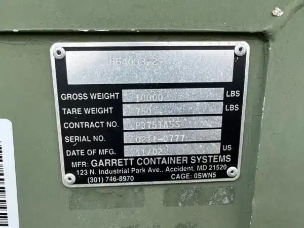 2005 Garrett Container Systems - Model 864093-2 Container - Image 4