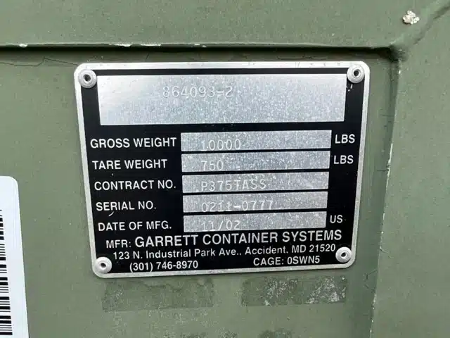 2005 Garrett Container Systems - Model 864093-2 Container - Image 4