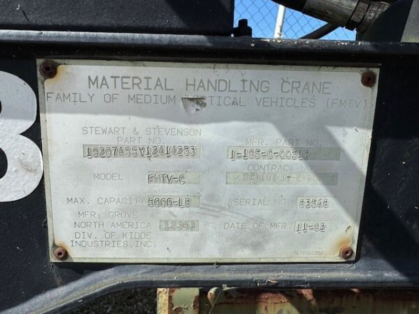 FMTV Material Handling Crane - Stewart & Stevenson - Image 7